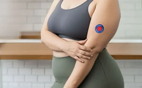 purisaki berberine patch application on upper arm